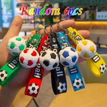 6pcs Football Keychains, Non-Squeezable, Hard Texture, Football Keychain Set, Not A Toy, Bulk Keychains, Gift Bag Fillers, Inspirational Football Key Rings, Football Keychain Gifts, Suitable For Sports Carnival Rewards, Random Colors - Multicolor - View 2
