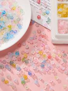 50顆 5.5*6mm 壓克力漸層金灑花百合之谷花珠 散珠 DIY 手作珠寶配件 手工花托 耳環項鍊材料 - 灑金鈴蘭花 - 查看 4