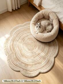 1pc INS Style Wavy Cloud Striped Irregular Shaped Decorative Carpet, Aesthetic Velvet Comfortable Fluffy Rug, Weight Approx. 850g/㎡, Easy To Clean, Doesn't Get Stuck In Doors, Stains Easy To Wipe, Daily Spills Easy To Clean, Dirt-Resistant, Machine Washable, Multiple Size Options - Perfect For Home Decor, Small Rug, Living Room, Bedroom, Kitchen, Dining Room, Bedside, Bathroom, Study, Entryway, Suitable For All Seasons, Holiday Decoration Gift! - Multicolor - View 9