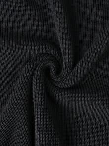Men's Autumn/Winter Minimalist Solid Color Fashion Casual Half-Zip Collar Long Sleeve Sweater - Black - View 7