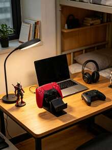 2-In-1 Game Controller Storage Rack, Durable Plastic, Space-Saving Controller Storage Rack, Controller And Headset Storage Rack, Home Entertainment Desktop Storage Organizer - Multicolor - View 3
