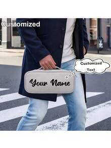 Customizable Name Or Text Personalized Storage Bag, Electronic Organizer Bag With Cable Management Compartment And Zipper Pocket, Portable, Suitable For Chargers - Multicolor - View 11