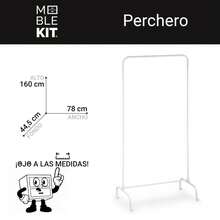 KIWI MOBLEKIT | Free-Standing And Expandable Clothes Racks In Metal And Wood, Clothing With Adjustable Options, With Wheels Or Shelves, Organizers For Bedroom, Entryway And Home - Blanco 78x44.5x160 厘米 - 查看 3