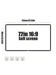 Pantalla de proyección blanca de 60-120 pulgadas, pantalla de cine de alta definición 16:9 montada en la pared, plegable y antiarrugas, adecuada para exteriores, interiores, camping y salas de reuniones, fácil de transportar y conveniente de llevar - Unitalla - Ver 11