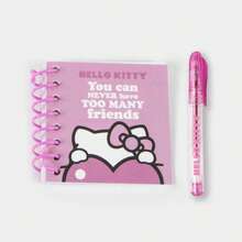 Hello Kitty Cerdá 女孩毛絨文具套裝 - 帶背包夾的鉛筆盒、迷你筆記本和粉紅色鋼筆，閃亮設計，官方授權，開學禮物 - 選項 2 - 查看 5