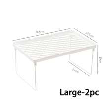 3/2-Tier Stackable Desktop Organizer Shelf, Back To School Supplies, Space-Saving Foldable Desktop Storage Rack For Office Dorm Vanity, Cabinet Organizer Shelf, Multi-Function Tabletop Storage Rack, White Leakage Shelf For Placing Cups - Multicolor - View 13