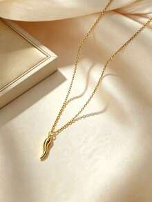 1pc Fashionable Personalized Chili Pepper Pendant Necklace, Stainless Steel Pendant With Stainless Steel Chain, Suitable For Women's Summer Vacation Jewelry - Chili Necklace - View 6