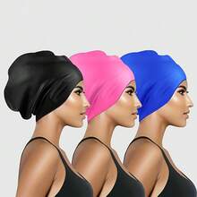 Babous Large Silicone Swim Cap, Long Hair Swim Cap, Large Comfortable Silicone Swim Cap - Multicolor - View 2
