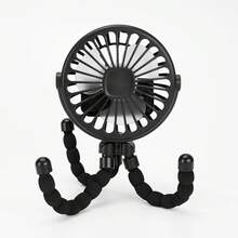 Ventilador Portátil para Cochecito de Bebé HOMEFISH, Ventilador Oscilante con Clip, Alimentado por USB, Trípode para Asiento de Coche, Soporte para Teléfono de Doble Uso - Azul - Ver 6