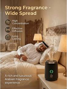FIYIBAN Portable USB Rechargeable Aromatherapy Diffuser, Supports Oud Solid Fragrance, Flameless Anti-Scald, Car & Home Dual Use, Fast Heating, Long-Lasting Scent, Aromatherapy Therapy, Gift Mist Diffuser - Black - View 3