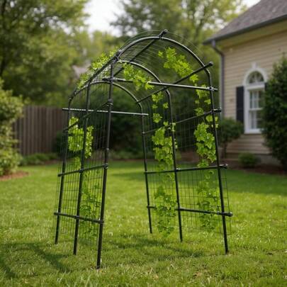 Trellis With 9/7 Cross Tubes, Stainless Steel Garden Trellis For Tomatoes & Climbing Vegetables, Outdoor Rust-Resistant Trellis, For Raised Bed And Vegetable Garden