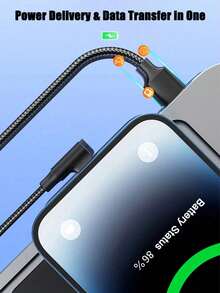 1pc, 66W USB A-To-Type-C Fast Charging Cable, 3m/9.9ft USB-C Fast Charging Cable, Compatible With IPhone 17/16/15/14/13/Pro Max/Plus Series, Compatible With Samsung Series And Other Compatible Android Devices, Suitable For Powering Various Devices Such As Mobile Phones/Tablets/Laptops - Multicolor 2 - View 3