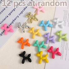 12 piezas Colgantes de Perro de Globo de Dibujos Animados DIY, Colores Aleatorios, Encantos de Perro de Acrílico Coloridos y Lindos, Adecuados para Llaveros Hechos a Mano, Fundas de Teléfono - Multicolor - Ver 13