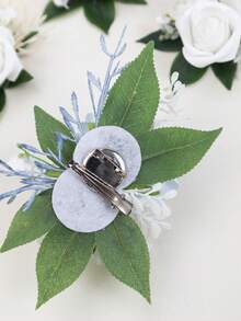1Pc Artificial Rose Boutonniere For Groom, Men's Accessory For Wedding, Prom, Anniversary, Formal Event - Multicolor - View 8