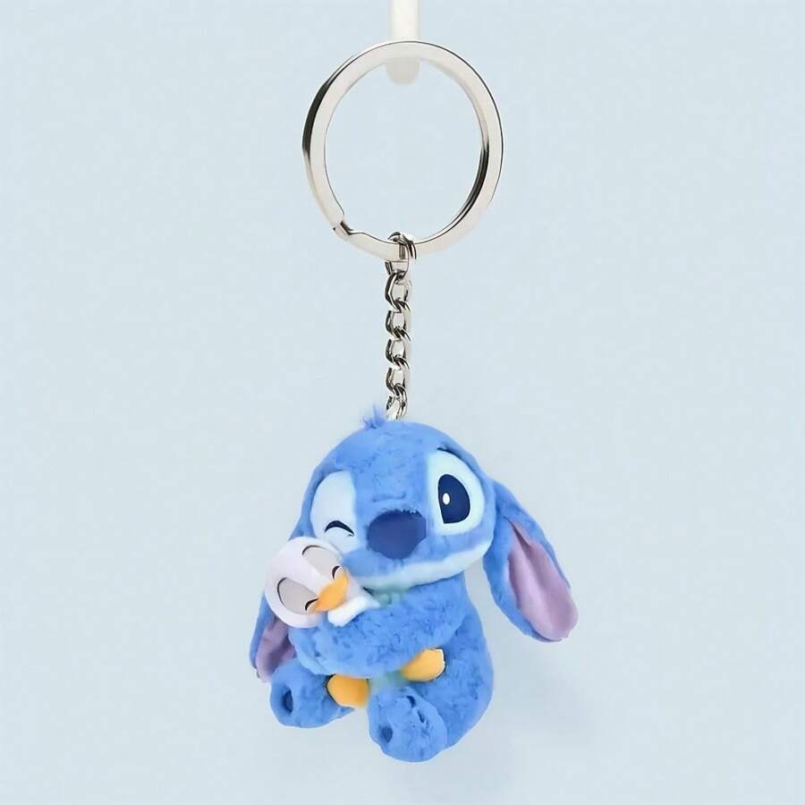 Disney 5件組迪士尼史迪奇包包掛飾鑰匙圈,天使卡通藍色史迪奇鑰匙圈吊飾包包裝飾,可愛生日禮物,高品質 - 彩色 - 查看 1