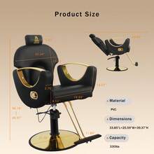 Barber Chair Salon Chair Hydraulic Barber Chairs 360 Degrees Rolling Swivel Hair Styling Chair Cutting Chairs Salon Shampoo Equipmen Black - Black - View 3