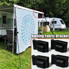 4PCS Awning Fabric Brackets, Compatible With Keder Track For Non-Destructive Installation, Quick Insertion Without Removing Front Pillars, Clamping And Fixing Fabric With Flexible Sliding, Practical Accessories For RV Outdoor Awning Modification - Black - View 1