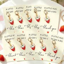 5pcs/10pcs Strawberry Keychains, Complete With Thank-You Cards. Perfect For Various Holiday Gifts - Multicolor - View 7