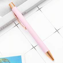 1/5/10pcs Customized Text LOGO Retractable Ballpoint Pen, Metal Middle Oil Ink Pen, Clickable Spring Pen, Promotional Pen For Students And Office Stationery, Ideal For Anniversary Or Bridesmaid Gifts, Comfortable Grip, Smooth Writing Without Ink Smudging, Portable Pen Clip, Detachable, Suitable For Office, Study, Daily Use And Business Gifts - Multi-color Ballpoint Pen - View 9