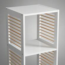 KIWI MOBLEKIT | Wooden Shelves For Storage And Decoration, Cube Or Rectangular Models With Door Or Drawer Options, Modern Auxiliary Furniture For Living Room, Bedroom Or Office - 雙層書架 30x30x60 公分 白色 - 查看 5