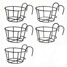 3/5/6/7/8/10/12pcs Fashionable Round Metal Hanging Planters - Suitable For Balcony, Garden And Indoor Decoration, Can Grow Succulents And Green Plants On Hanging Racks - A - View 27