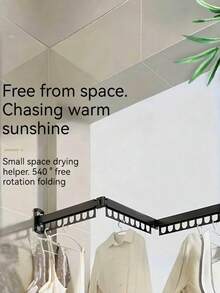 Foldable Wall-Mounted Drying Rack, Retractable & Foldable Laundry Drying Pole, Space-Saving Balcony Window Wall-Mounted Drying Bar, Housewarming Home Holiday Gift - Multicolor - View 5