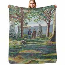 Craigh Na Dun (Outlander) Throw Blanket Thermal Warm Winter Sofa Bed Soft Big Blankets - Black - View 7