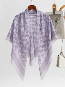 1 Stück Damen Neues 110cm Karomuster Mode Quadrat Schal, Leicht Atmungsaktiv Weich Bequem Vielseitig Kopftuch, Quadrat Schal, Voile Hijab, Blumen, Elegant Sonnenschutz Dekoratives Kopftuch, Bedruckter Hijab, Hochwertiger Muster Frische Weiche Feminine Atmosphäre Seidenschal, Multifunktionaler Quadrat Schal Taschendekoration Kleidung, Geeignet für tägliche Ausflüge, alle Jahreszeiten - Verschiedenfarbig - Übersicht 5