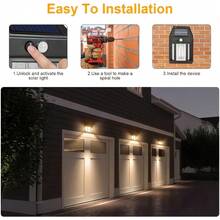 1PC/4PCS The Outdoor Solar Wall Lamp Has 3 Modes And A Motion Sensor And Is Suitable For Various Usage Scenarios Including Garden Alley Garden Fence Amall House Lights And Security Lights - Style a - View 6