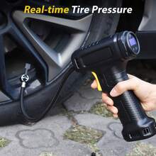 便攜式充氣機 輪胎充氣泵 150 PSI 汽車充氣幫浦 有線款不含電池 無線款含 7.4V 2000mAh 適用汽車/摩托車/自行車/籃球 車用配件/禮品 - 黑色 - 查看 3