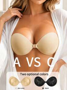 1 pieza Sujetador invisible de 3 cm de grosor, adecuado para vestidos sin tirantes y sin espalda para busto pequeño, reutilizable, sujetador realzador de busto - Multicolor - Ver 1