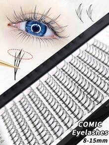 LAKIUU Ekstensi Bulu Mata Manga 12 Baris Bentuk Kipas C/D, Bulu Mata Volume Siap Pakai, Bulu Mata Individual Cashmere, Gaya Bulu Mata Jepang dan Korea 8-15mm - View 2