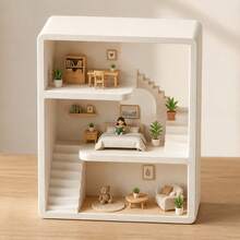 Miniature Scene Decoration Storage Rack, Realistic Miniature Display, Storage Shelf Decor, DIY Miniature Model Props, Model House Bathroom Scene Furniture, Living Room Scene, Bedroom Scene Decoration Display, Etc. Dollhouse Miniature Furniture - A - View 5