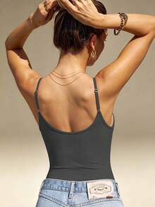Aaseow Women's Shapewear Bodysuit, Slimming Tights Seamless Shape Cinched Waist Backless Thong Or Briefs Sports Summer - Grey - View 4