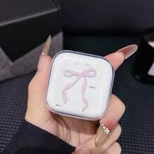 蝴蝶結風格保護殼，相容於 Apple 17 Pro/17 Pro Max 40W 充電器，極簡 INS 風格，彩繪工藝，防摔，送禮必備，5 件組女性適用 - 粉色 - 查看 2