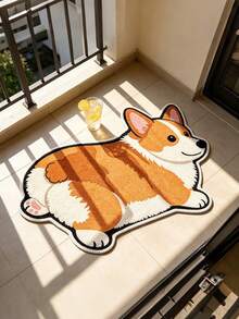 1pc Corgi Puppy Cute Decorative Rug, Warm And Soft Decorative Floor Mat, Perfect For Daily Home And Holiday Decoration, Decorative Rug, Bedroom Decor, Small Rug, Carpet, Home Decor, Living Room Rug, Living Room Small Rug, Bedroom Rug, Living Room Home Decor, Outdoor Rug, Washable Rug - Multicolor - View 4