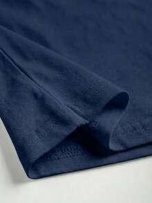 Weighing 180g, Made In Mexico. New Short-Sleeved T-Shirt For Couples, Spring/Summer Style, With A Print, Unisex Design, Ideal For Both Work And Casual Occasions. - 藏蓝色 - 查看 3