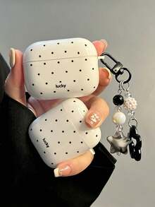 Polka Dot Lucky Earphone Protective Case, Compatible With AirPods 1 2 3 4 Pro 2 Pro 3, With Star Keychain, Soft TPU Shockproof Protective Case - Multicolor - View 4