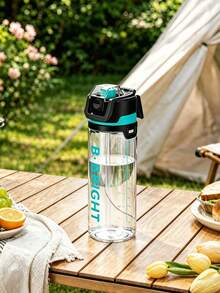 1 pieza Botella de agua deportiva para exteriores de 800ml/26oz con diseño de doble bebida, botella de agua refrescante esencial de verano, diseño de gran capacidad, hecha de material Tritan, inodora, irrompible, ligera, con asa oculta para fácil transporte, perfecta para camping, deportes al aire libre, senderismo, fútbol, baloncesto, correr, ciclismo, ejercicio, fitness, regalos de vacaciones, regalos de cumpleaños y talla grande - Multicolor - Ver 12