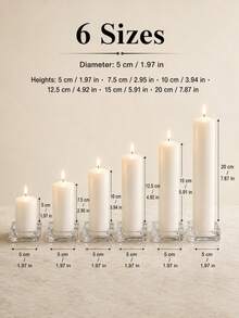 White Pointed Cylindrical Candle, 5cm Diameter, Smokeless And Odorless, Suitable For Home Decor, Wedding, Party, Dining Table, Church Prayer, Ramadan, Christmas, Thanksgiving, Halloween, Relaxation Meditation And Ambient Lighting - White Pointed Cylinder - View 21
