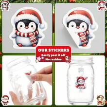 500pcs/Roll Shaped Christmas Stickers Santa Claus Reindeer Christmas Bear Penguin Rabbit Hedgehog Dog Self-Adhesive Doodle Sticker, First Day Of School - Cartoon - View 4