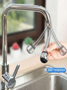 1pc Universal Kitchen Faucet Extension Hose With 360° Rotating Aerator, Anti-Splash Water-Saving Faucet Nozzle, Flexible Sink Spray Head Attachment, One-Click Faucet Extension Tube, Suitable For Kitchen And Bathroom, Housewarming Gift - Kitchen Accessories - Kitchen Faucet - Multicolor - View 5