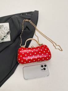 Fashion Party Evening Clutch Bag - Red - View 4