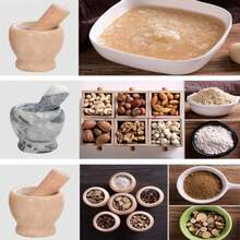 Mortero Triturador Molinillo Molcajete de Mármol Sólido para Especias y Cocina con Diseño Ergonómico y Acabado Pulido - Multicolor - Ver 7