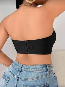 2pcs Plus Size Women's Seamless Strapless Bra, Soft Non-Slip Design, Adjustable 4-Row Hook And Eye Closure, Invisible Bra For Daily Wear, Suitable For Casual And Special Occasions - Multicolor - View 6
