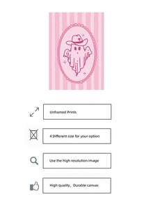 1pc Frameless Pink Halloween Ghost Cowgirl Art Canvas Poster Print, Cute Spooky Western Decor For Bedroom, Living Room, Apartment, Dorm, Kitchen, Room Decor Bedroom, Prints For Wall, Vintage Decor & Best Gift Choice - Cartoon - View 5