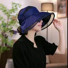 1件女款貝殼帽，時尚百搭寬邊開頂帽，適合戶外旅行、徒步、騎行等多種場景，生日禮物、母親節、復活節、日 - 彩色 - 查看 15