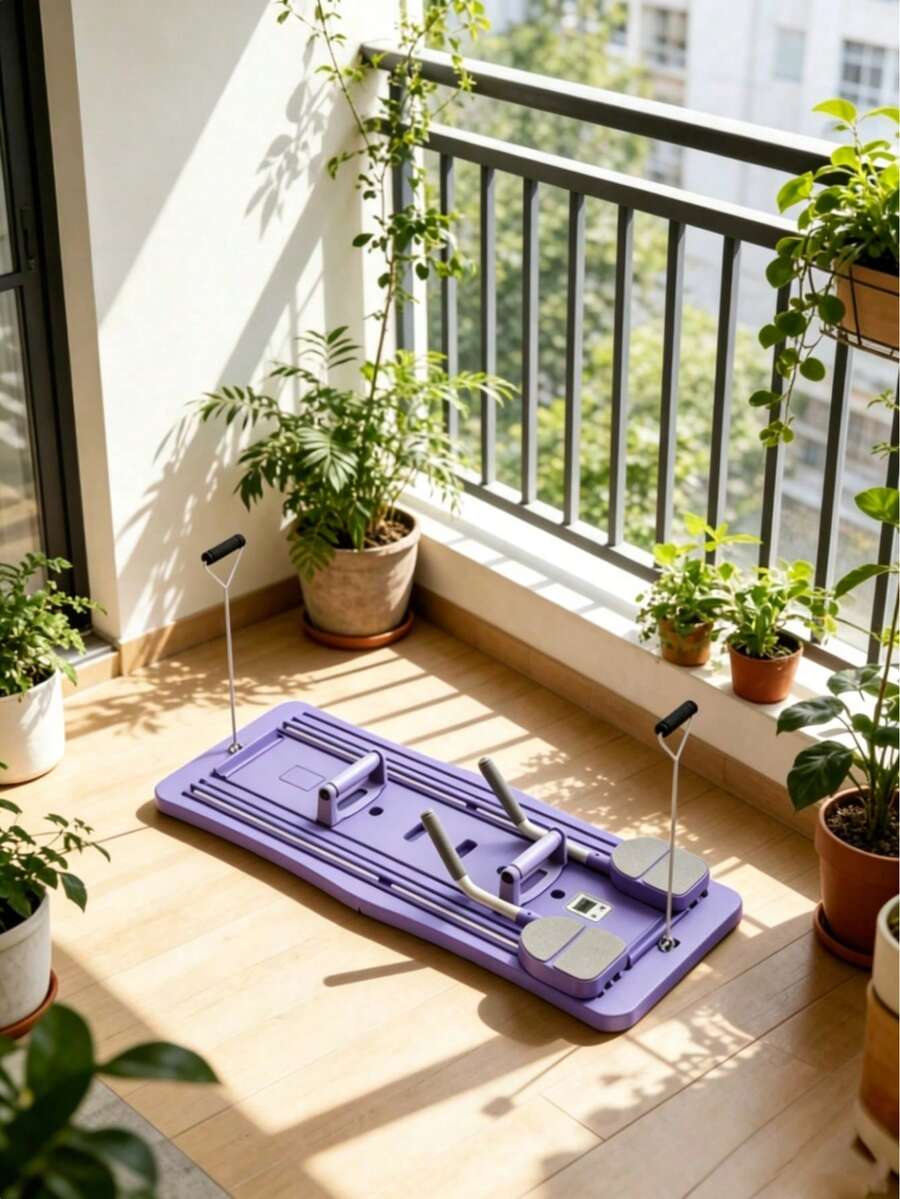 1pc Foldable Pilates Board, Portable Multi-Function Resistance Trainer, Core Strength, Shaping, Flexibility Training Home Fitness Equipment, Abdominal Training V-Shaped Push-Up Board
