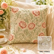 Vintage Lace Floral Butterfly Reusable Stencil, Exquisite Peony Rose Scroll Vine Floral Pattern Painting Template, Plastic Romantic Art Handmade Painting Stencil, Suitable For Wall, Fabric, Canvas DIY Home Decor And Aesthetic Decoration Projects - Vintage Lace - View 4