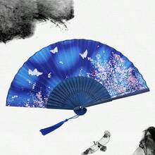 优雅复古中式/日式竹制折扇，带流苏 - 夏季便携式手持扇，适合婚礼、派对、送礼、返校季、夏季降温及家居装饰，黑白花卉图案，派对配饰 | 装饰扇 | 轻便扇，浪漫礼物、周年纪念礼物、送给男友/女友的礼物，巴西六月节庆活动，六月庆祝活动，圣彼得节、圣安东尼节，巴西六月庆祝活动 - 多色 - 查看 23